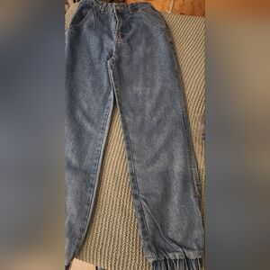 Classic Blue Women's high waisted  Barrel Jeans